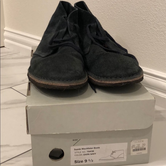 J Crew Suede MacAlister Boots Dark Navy 9.5 - Picture 2 of 5